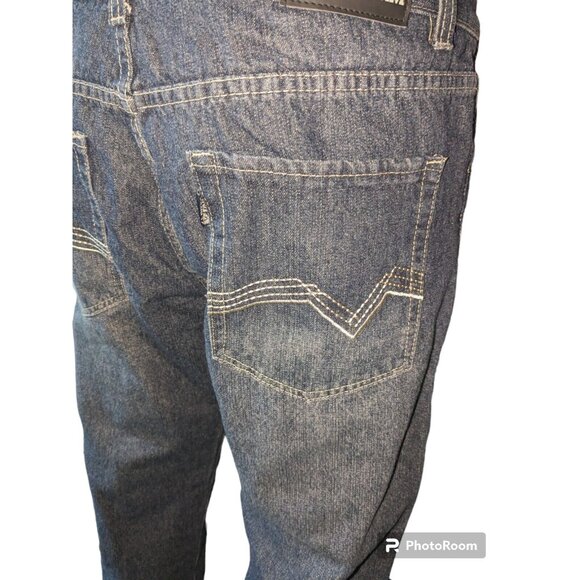 Phat Farm Mens Slim Straight Leg Denim Jeans 36x32 Dark Blue Wash Vintage - Picture 9 of 9